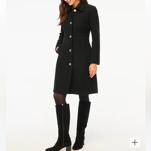 J.Crew Black Wool Lady Day Coat size 12 - NEW with Tags